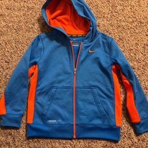 Nike Kids Blue and Orange zip up Hoodie jacket